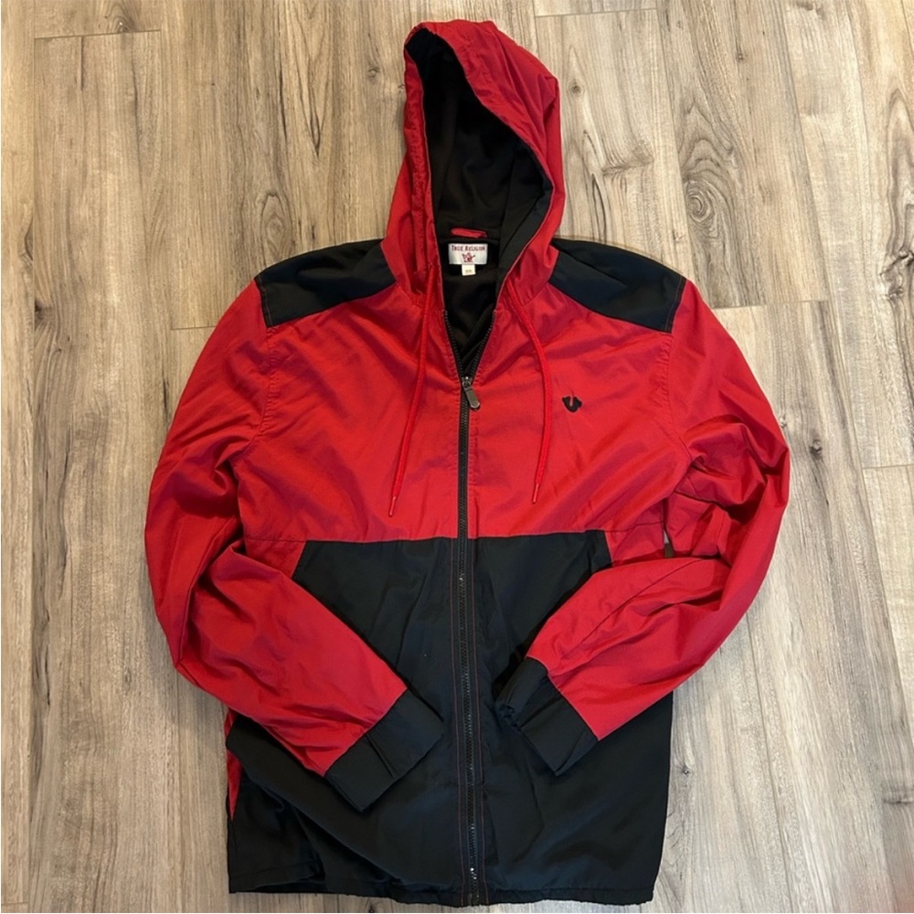 True Religion Red and Black Windbreaker